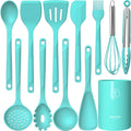 Heat Resistant Silicone Utensil Set - Nonstick BPA Free Dishwasher Safe